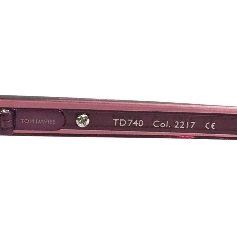 Tom Davies Eyeglasses Frames TD740 Col. 2217 Matte Purple Black Clear 51-15-140